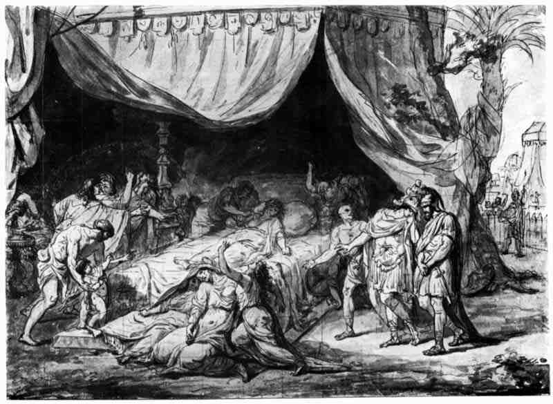 Александр Македонский на смертном ложе, историческая картина