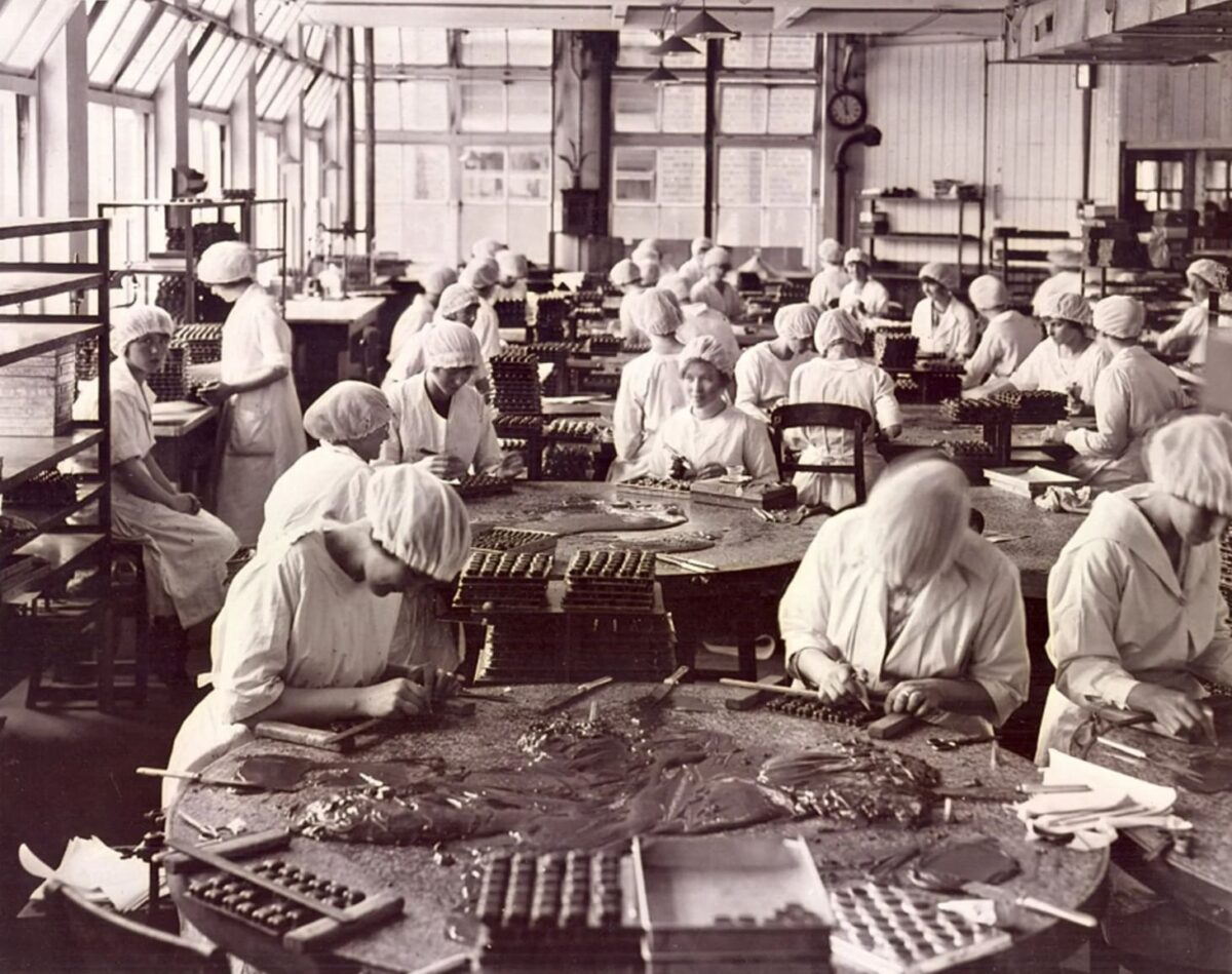 Шоколадная фабрика Cadbury в Бирмингеме, начало XX века