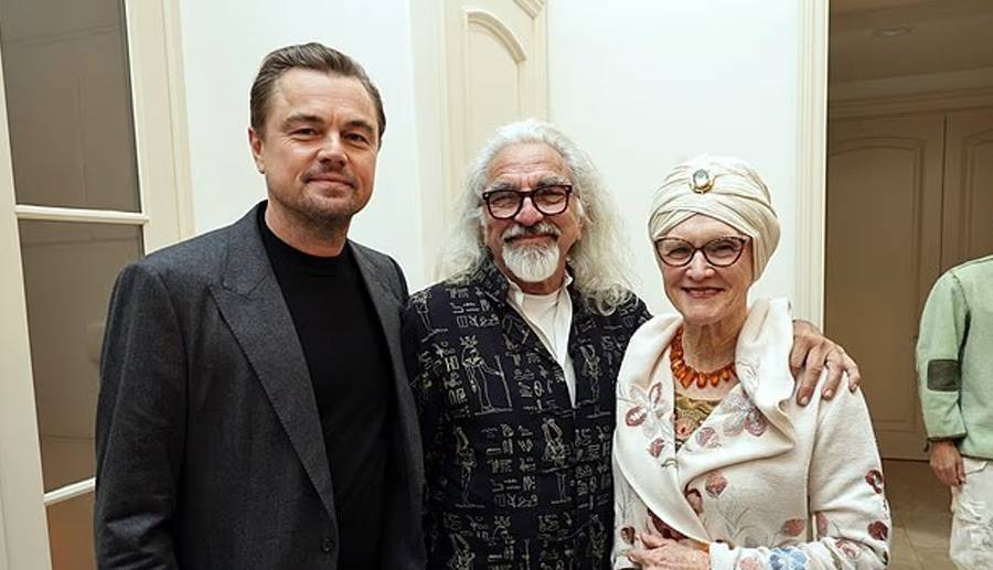 Джордж ДиКаприо и Пегги Фаррар на премьере фильма «Однажды в Голливуде», Берлин, 2019