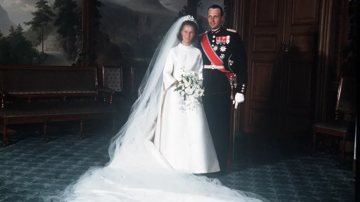 Соня Харальдсен в свадебном платье от Molstad, 29 августа 1968 года