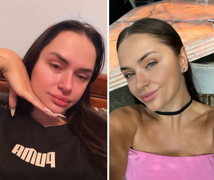 Слева в чёрной футболке Puma, справа в розовом топе с чокером