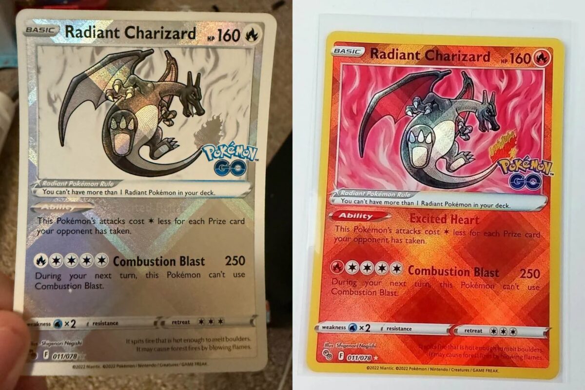 Карточка Чаризара из Pok&eacute;mon выгорела после года на солнце в машине