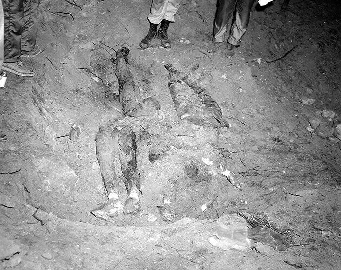 The bodies of the three victims in the &ldquo;Mississippi Burning&rdquo; murders.