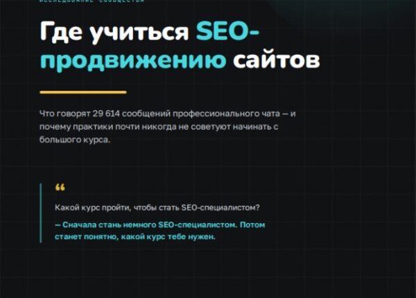 Кого выбирают SEO-специалисты, когда платят за обучение сами