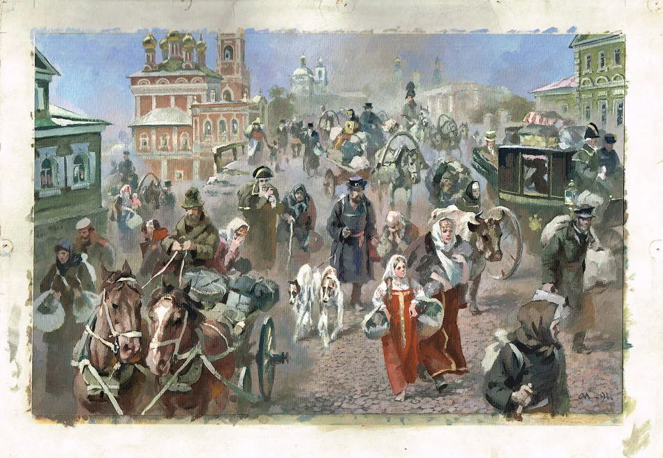 Бегство жителей из Москвы в 1812 году.