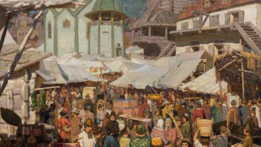 картина &laquo;Базар. XVII век&raquo;, написанная в 1903 году русским художником Аполлинарием Михайловичем Васнецовым