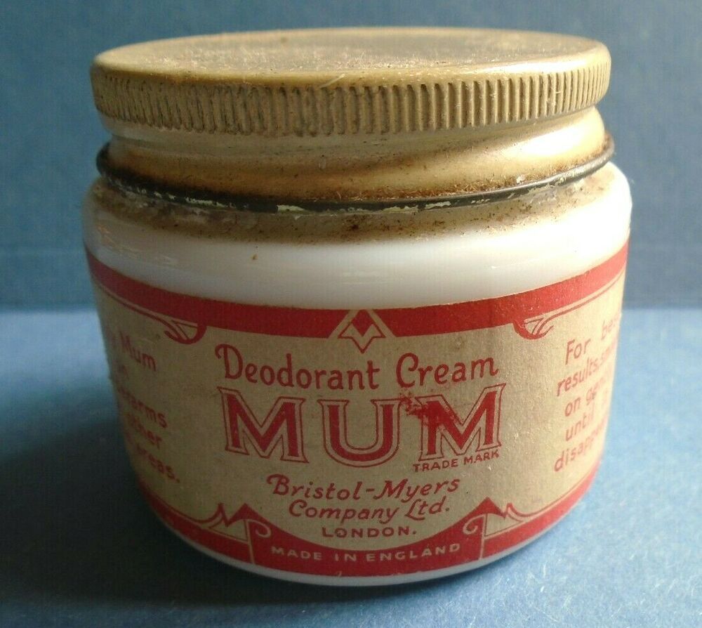 Vintage Pot Cream Deodorant Mum Milk Glass Tin
