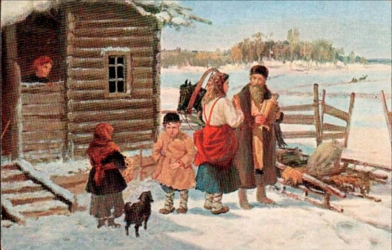 И. М. Львов. Из города с покупками. Крестьянка возвращается из города
