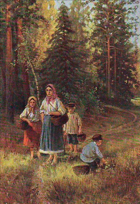 И. М. Львов. По ягоды. Девушки идут в лес за ягодами