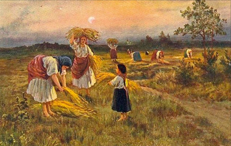 И. М. Львов. Последние колосья. Жатва в деревне