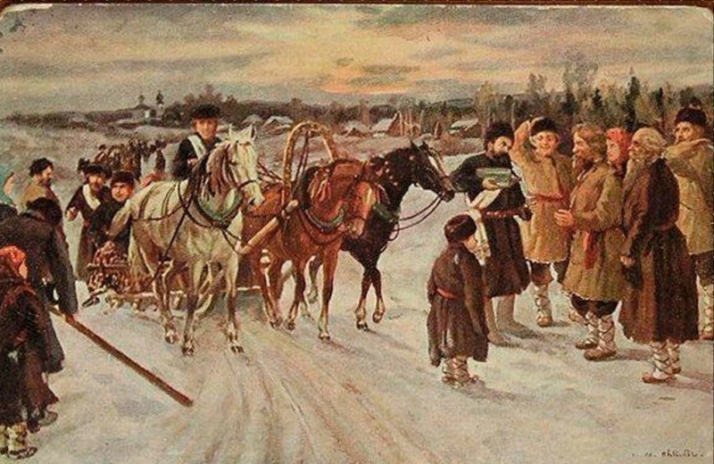 И. М. Львов. Деревенская свадьба. Выкуп дороги