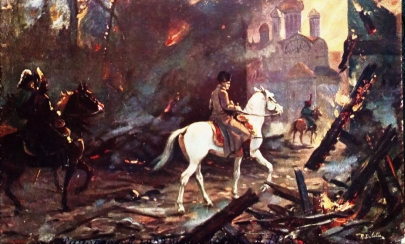И. М. Львов. Наполеон в горящей Москве в 1812 году