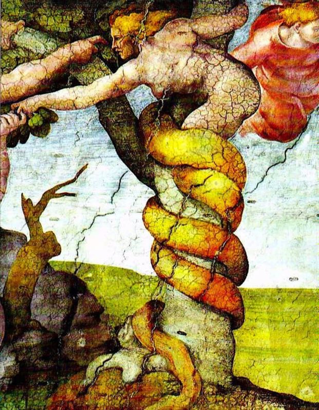 Detail of Original Sin and Banishment from the Garden of Eden, by Michelangelo, 1509. Source: Musei Vaticani, Vatican City