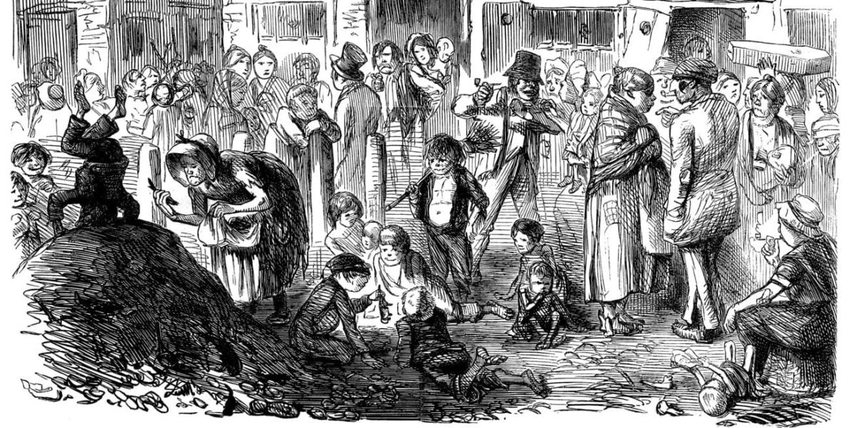 Нью-Йорк во время эпидемии холеры 1849 года, гравюра