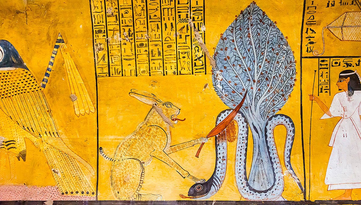 Bigpicture ru the great cat of heliopolis killing the enemy of the sun, apophis, tomb of inherkhau no. 359, thebes