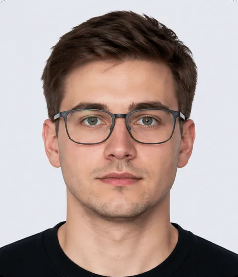 Очки без бликов, глаза видны